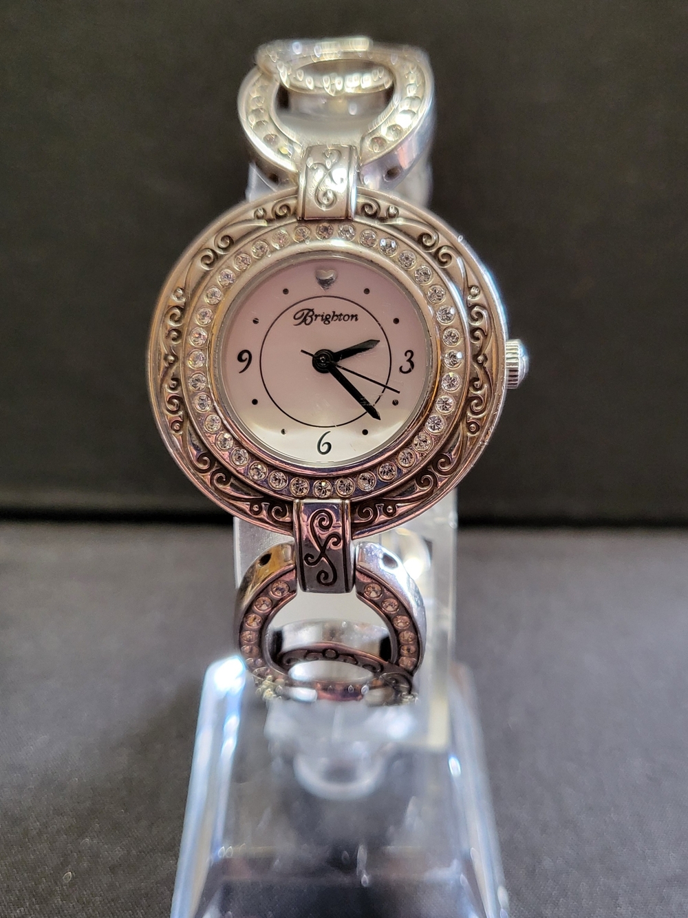 Brighton Stardust Silver Tone Crystal-Accent Women's Bracelet Watch